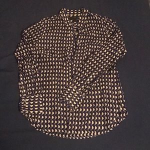 Patterned J.Crew blouse, silk/cotton, size 6